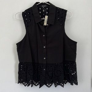 NWT — Madewell sleeveless button up blouse - size LARGE